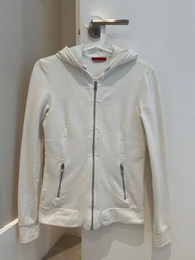Prada White Hooded Zip-Up Jacket